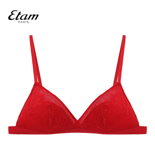 Etam羽感蕾丝系列法式三角杯薄款内衣无钢圈性感文胸W121DI0107