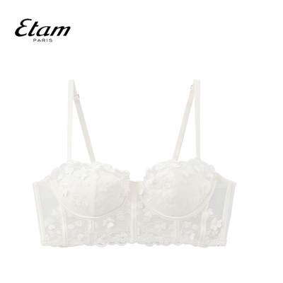 Etam法式刺绣收副乳文胸半杯透气聚拢舒适有胸垫内衣女W125DI0106