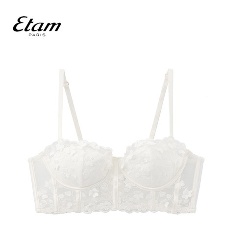 Etam法式刺绣收副乳文胸半杯透气聚拢舒适有胸垫内衣女W125DI0106