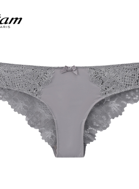 Etam法式性感蕾丝拼接女士三角裤刺绣透气轻柔内裤透明W124DI0212