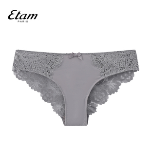 Etam法式性感蕾丝拼接女士三角裤刺绣透气轻柔内裤透明W124DI0212