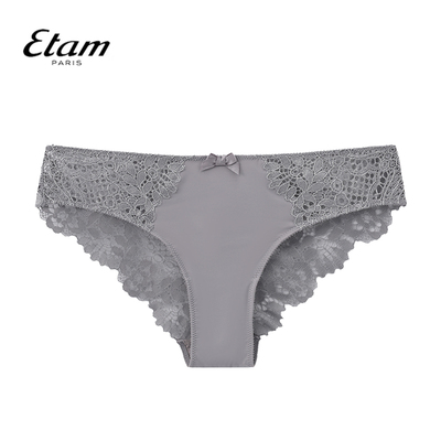 Etam法式性感蕾丝拼接女士三角裤刺绣透气轻柔内裤透明W124DI0212