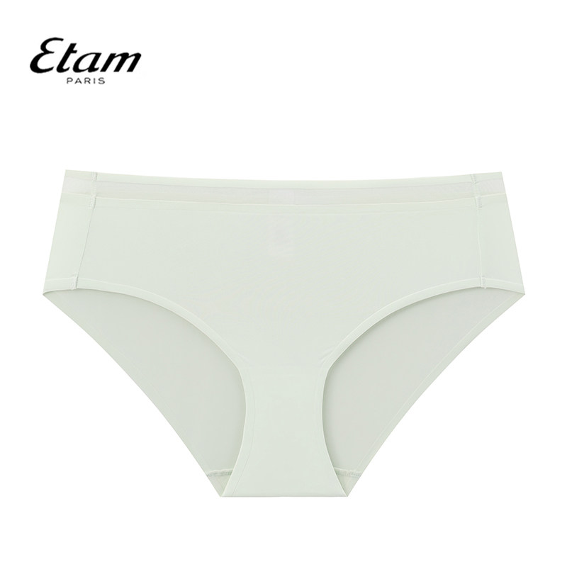 Etam中腰女士三角裤无痕纯色简约轻薄透气舒适棉裆内裤W122DI0201图片