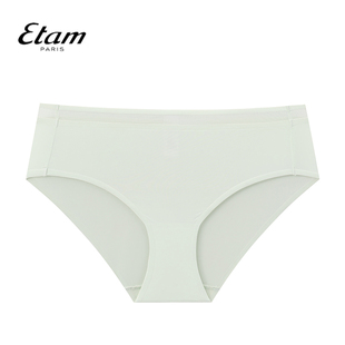 Etam中腰女士三角裤无痕纯色简约轻薄透气舒适棉裆内裤W122DI0201
