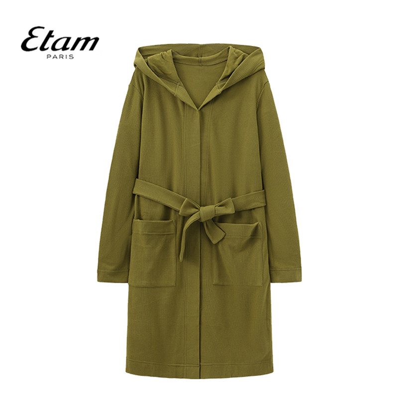 Etam法式短绒保暖家居服柔软舒适可外穿睡袍女秋冬睡衣W322DL0901