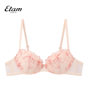 Etam艾格3 4罩杯有钢圈拼棉文胸甜美刺绣蕾丝女士内衣W321DI0115