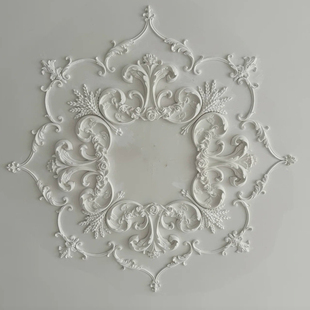 石膏灯盘拼花雕花线装 饰Grg吊顶造型石膏线圆盘欧式