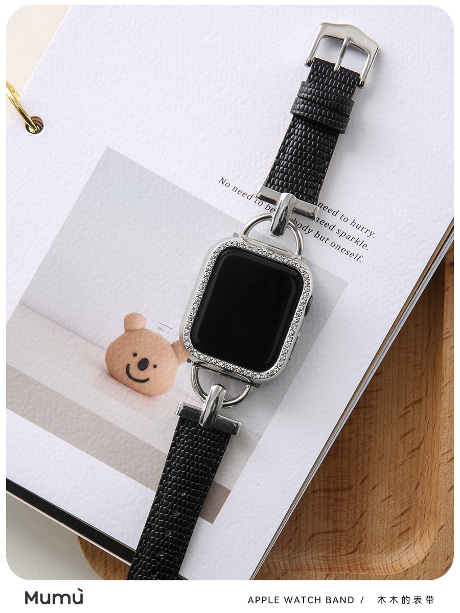 WOOD WOOD PLATING DIAMONDS AND EDGING FOR S9 APPLE WATCH APPLE WATCH S7 S8 SE2 6 5 PROTECTIVE CASE
