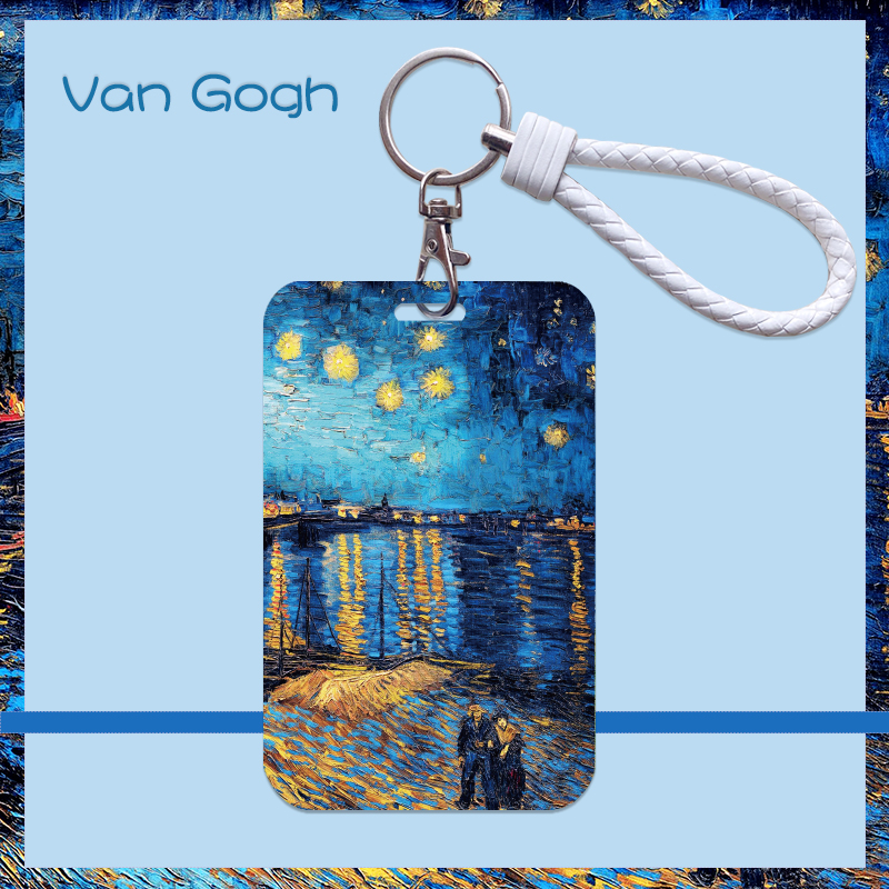 校园卡套梵高油画罗纳河下的星夜