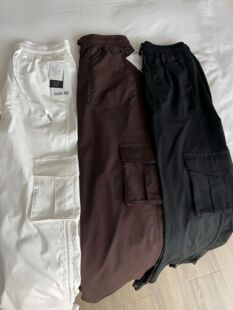 显腿长!降落伞工装裤DanceStudio宽松中腰运动日常休闲直筒长裤