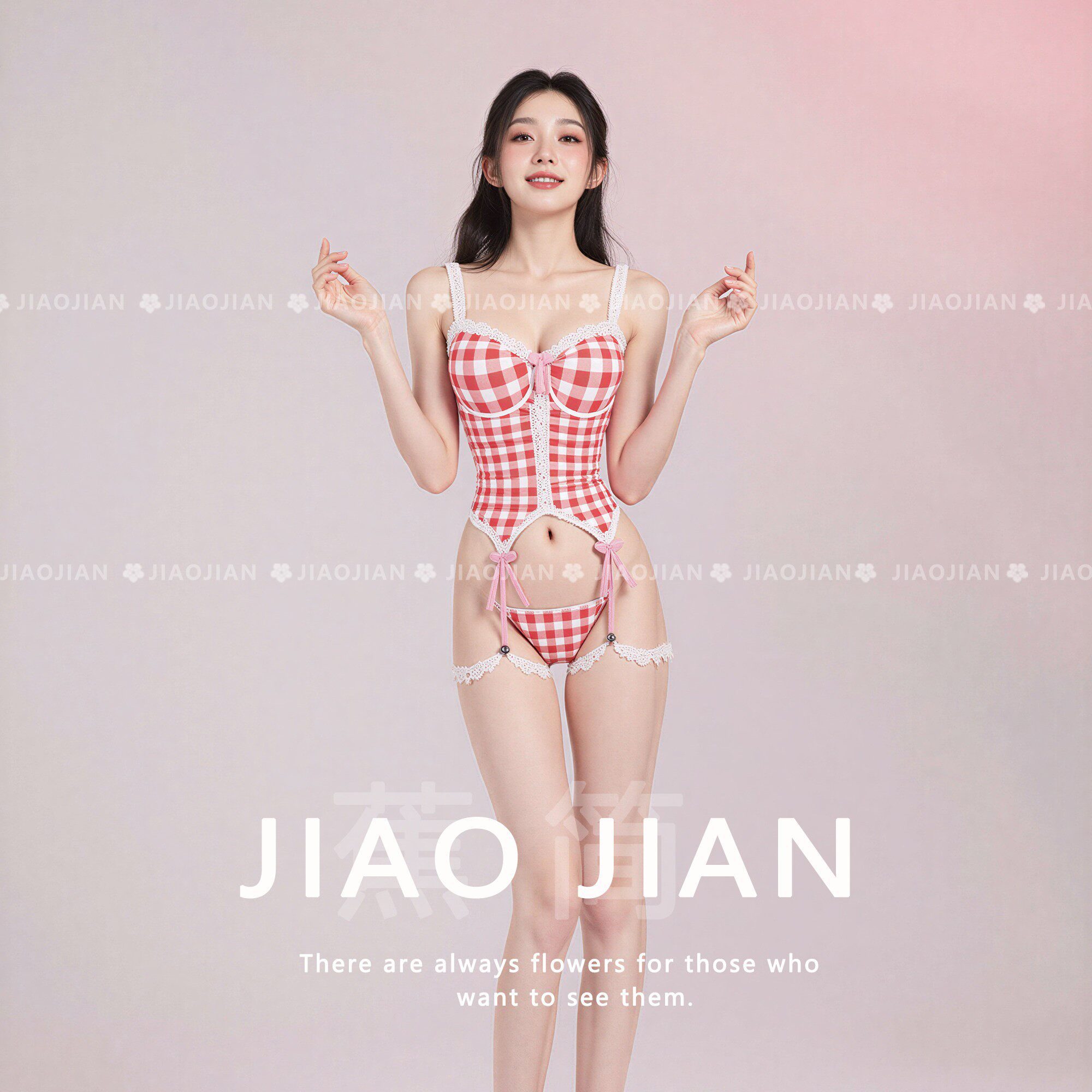 绫学妹 清雅妩媚qqny 性感睡裙chic纯欲吊带格纹背心甜妹套装制服