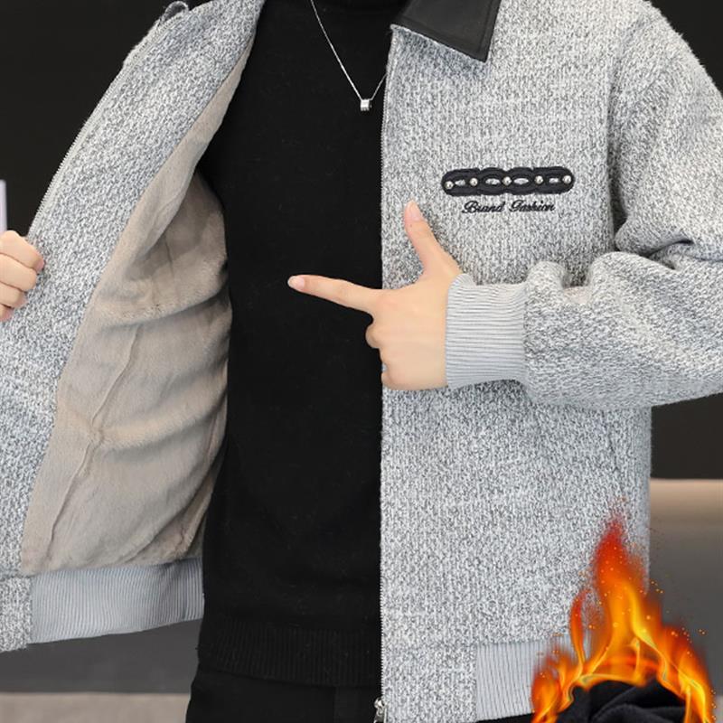 冬季新款翻领呢子夹克男士休闲高端保暖加厚痞帅个性短款毛呢外套