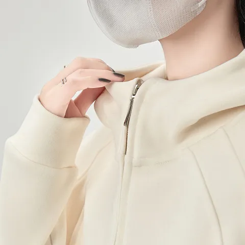 帽衫秋季size防风女士卫衣拉链高领运动新款线条over个性外套2024