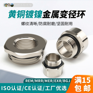 黄铜镀镍金属扩径环变径接头内外螺纹连接转换头补芯增缩径扩大小