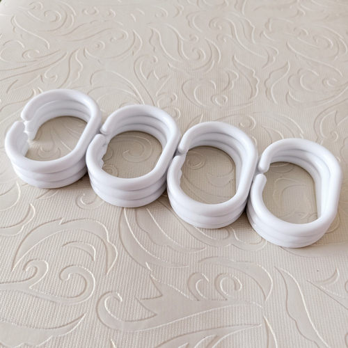 加粗白色浴帘环 C形环 C型浴帘环开口窗帘挂钩 3.5元12个