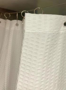 出口剩余速干涤纶布柔浴帘隔断帘压泡纯素单白色衣橱挂帘180*180