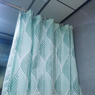 出口防水速干涤纶布细腻柔软浴帘卫生间淋浴隔断窗帘叶子不贴身