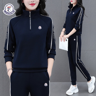 女士春秋新款 品牌 运动套装 显瘦跑步休闲服两件套 洋气减龄时尚