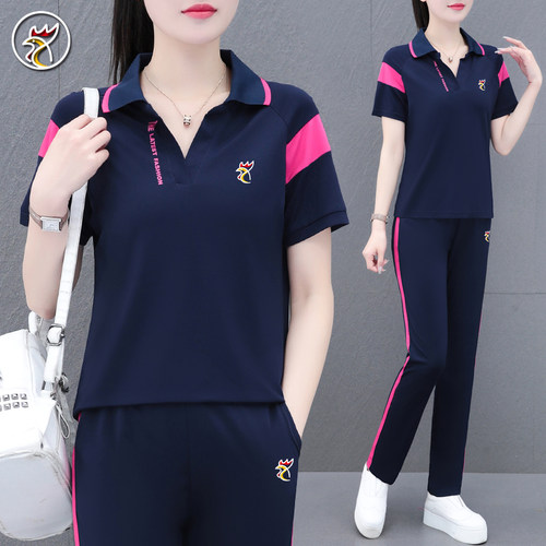 公鸡冰丝POLO衫运动服套装