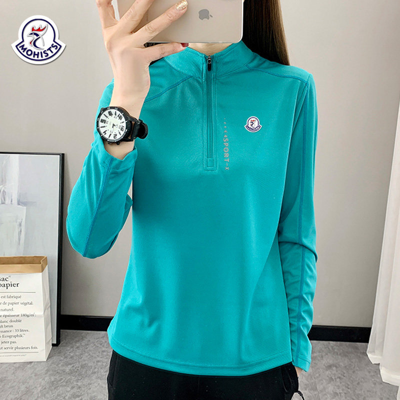 公鸡跑步运动速干衣女长袖T恤衫