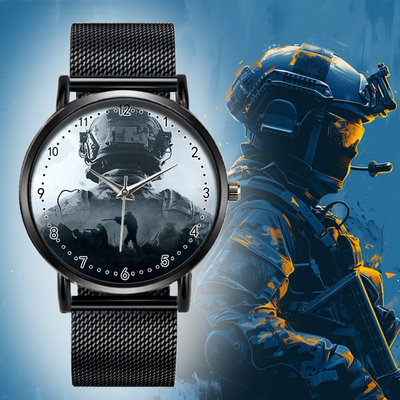 暗区突围游戏周边白狼黑金同款非防水石英表初高中学生定制款手表