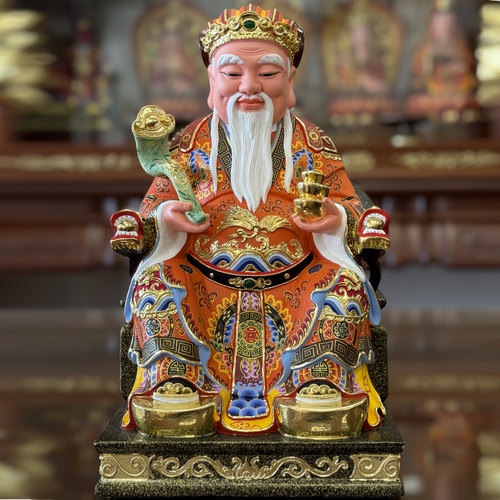 土地公土地婆香樟木雕摆件中式