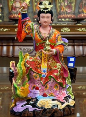 香樟木雕九天玄女像九天圣母