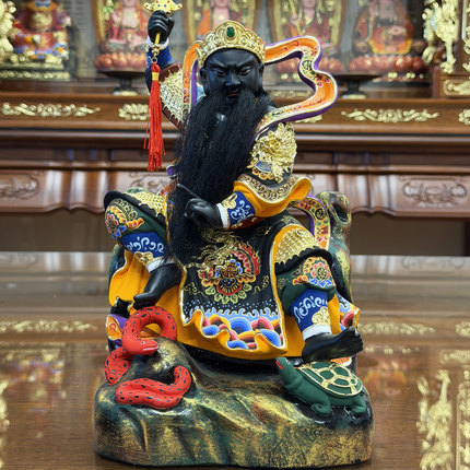 玄天上帝木雕神像武当山真武大帝像香樟木雕定制玄武祖师爷祖师