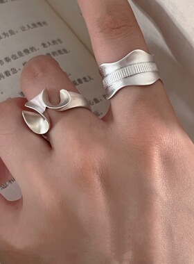 裙摆不规则戒指女几何时尚扭曲个性开口指环百搭时尚嘻哈食指戒潮