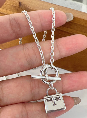 包包吊坠项链女简约气质冷淡风OT扣锁骨链ins风小众百搭网红颈链