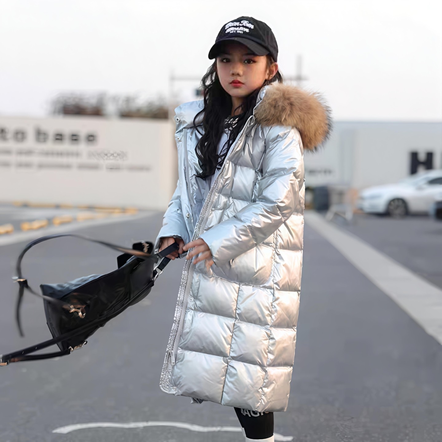 女童羽绒服2025新款冬季儿童长款加厚过膝免洗洋气90白鸭绒中大童