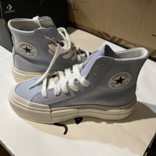 匡威converse系带UU鞋蓝色高帮厚底增高帆布鞋面包鞋男女 A06499C