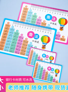 九九乘法口诀表片小学数学二年级