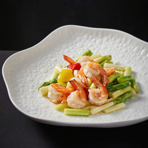 农家乐小炒异形盘白瓷餐厅炒菜盘