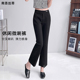 黑色九分喇叭裤 松紧开叉高腰显瘦微喇西装 子修身 女春夏裤 春秋 裤