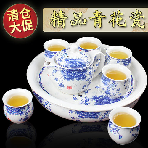 陶瓷双层整套功夫茶具