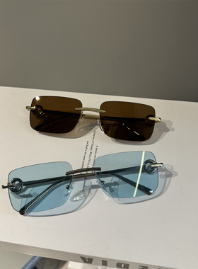 早春新款切边无框墨镜防紫外线