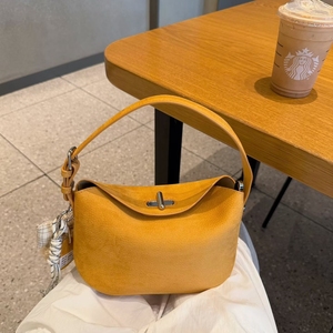 韩国时尚公仔挂饰饺子包包女百搭单肩斜挎包小众设计手提包通勤包