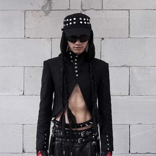 沉没SINKing *net 曲弧下摆 帆布 黑玉夹克 Black Jade Jacket