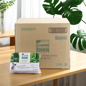 洁云自由森林本色商用擦手纸200张20包折叠酒店宾馆擦手纸巾加厚