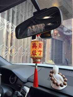 潮汕州传统竹编油纸迷你汽车载小灯笼挂饰神佛龛姓氏创意网红摆件