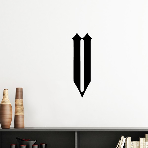 黑色罗马数字五剪影墙贴壁纸房间贴花