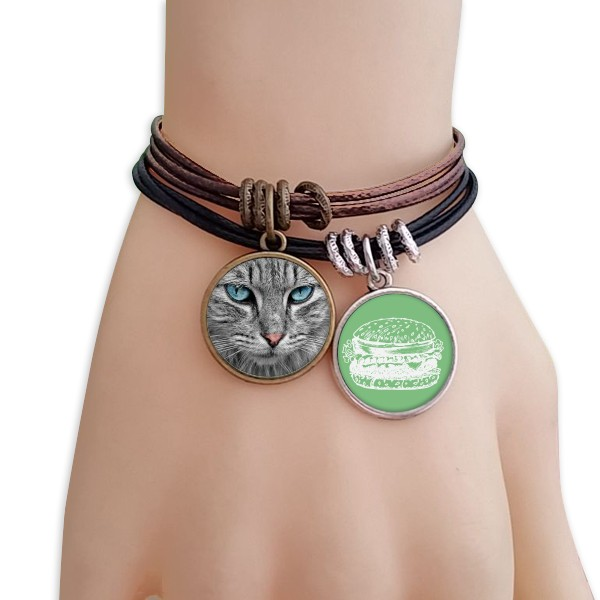 灰猫凝视蓝眼睛壁纸双牌汉堡手链