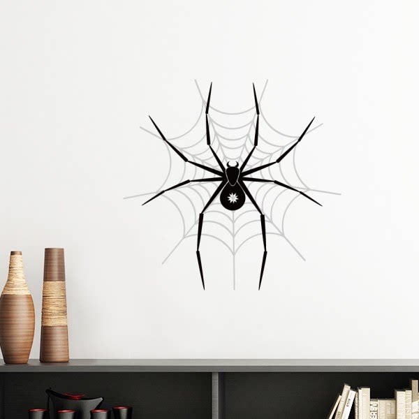 昆虫插画蜘蛛黑色纹样墙贴壁纸房间贴花