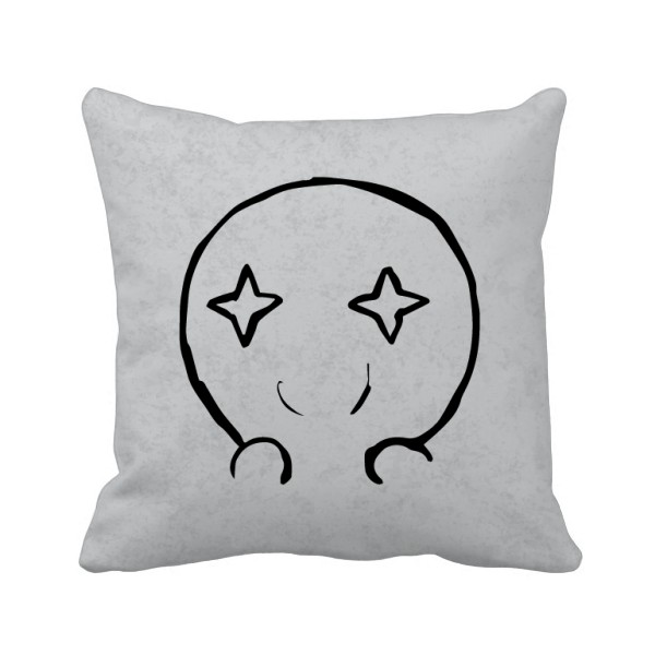 眼睛放光黑色聊天表情纹样方形抱枕靠枕沙发靠垫双面含芯礼物