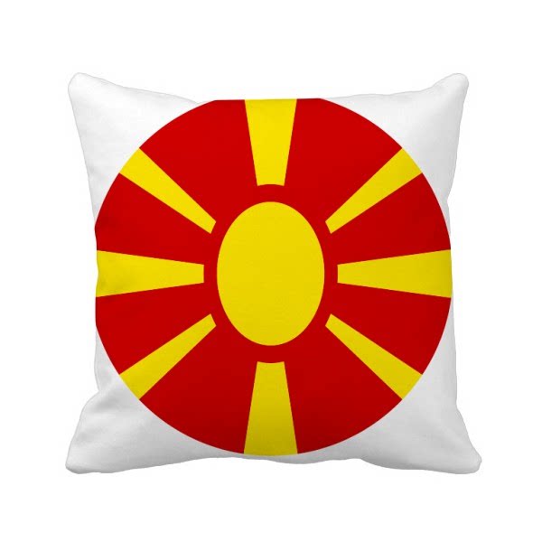 马其顿共和国欧洲国徽方形抱枕靠枕沙发靠垫双面含芯礼物