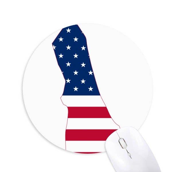 新罕布什尔州美国国旗圆形游戏办公防滑橡胶鼠标垫礼物