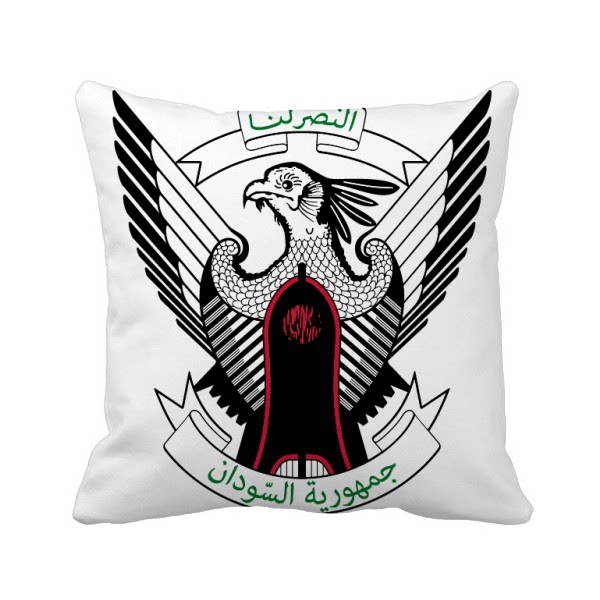 苏丹非洲国徽方形抱枕靠枕沙发靠垫双面含芯礼物