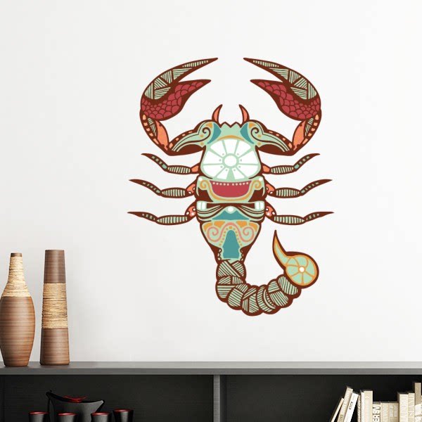 天蝎座星座标志插画图案墙贴壁纸房间贴花