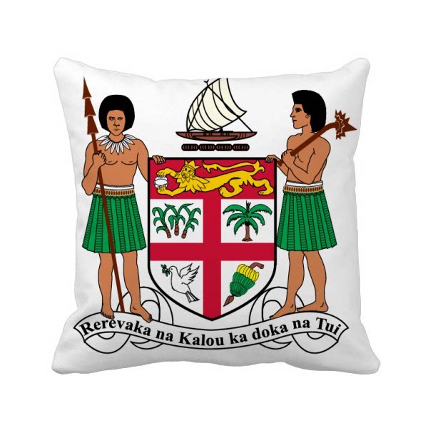 斐济大洋洲国徽方形抱枕靠枕沙发靠垫双面含芯礼物